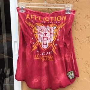 Affliction strapless top